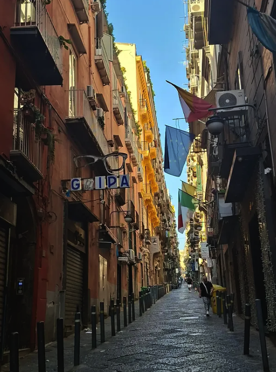 A street in central Naples above the underground
