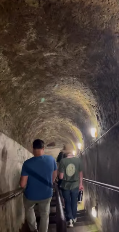 Street-level entrance to a Naples Underground tour